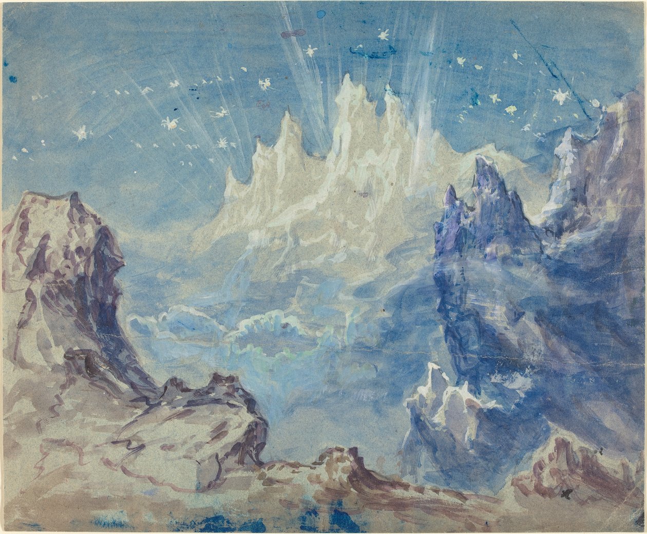 Paysage montagneux fantastique avec un ciel étoilé - Robert Caney