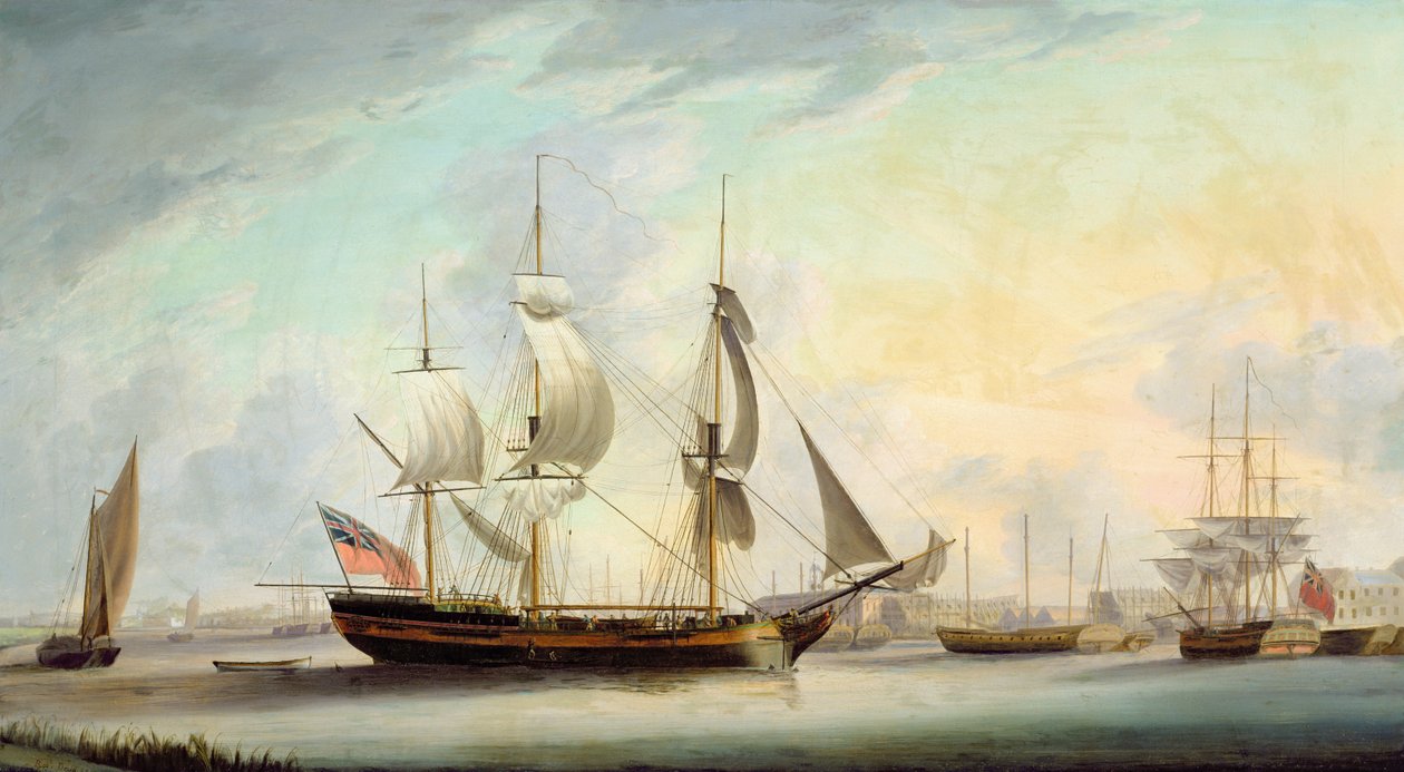 Navigation sur la Tamise à Deptford, 1789 - Robert Dodd