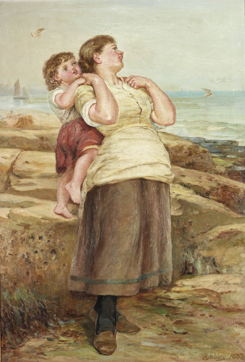 Pêcheuse et enfant - Robert Jobling