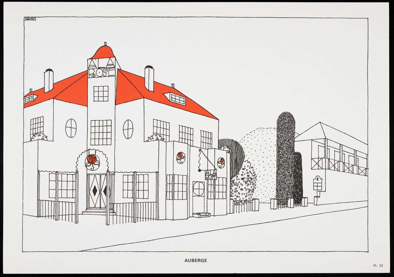Auberge, de Une Cité Moderne, Dessins de Rob Mallet-Stevens Architecte, 1987 - Robert Mallet Stevens