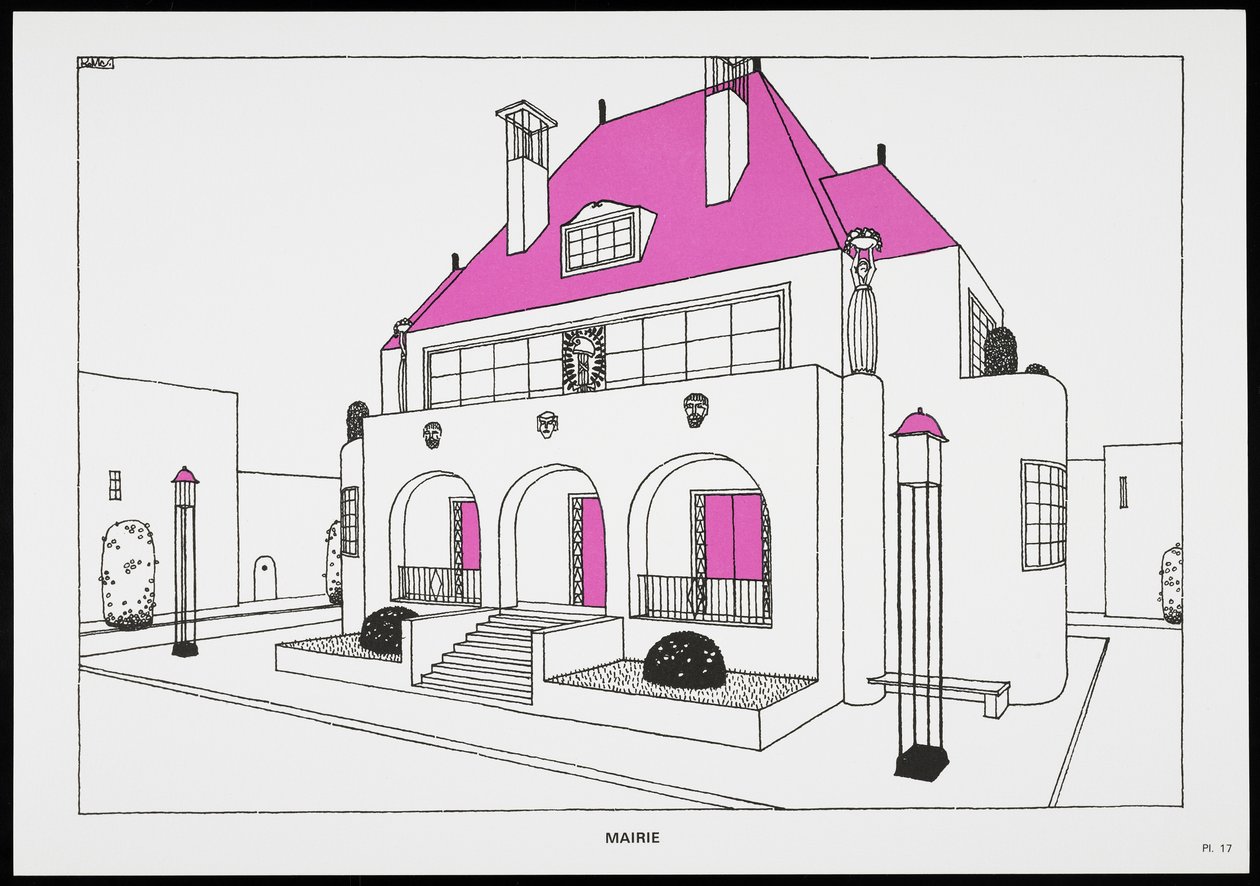 Mairie, de Une Cité Moderne, Dessins de Rob Mallet-Stevens Architecte, 1987 - Robert Mallet Stevens