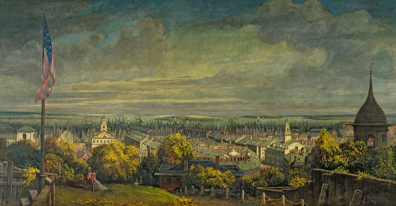 Port de Boston depuis la maison de M. Greene, Pemberton Hill, 1829 - Robert Salmon