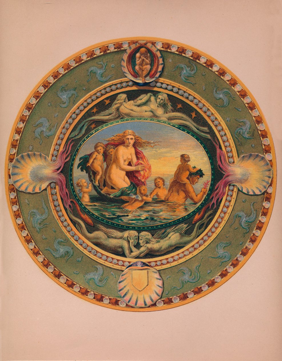Plateau en faïence de Majolique, 1863 - Robert Dudley