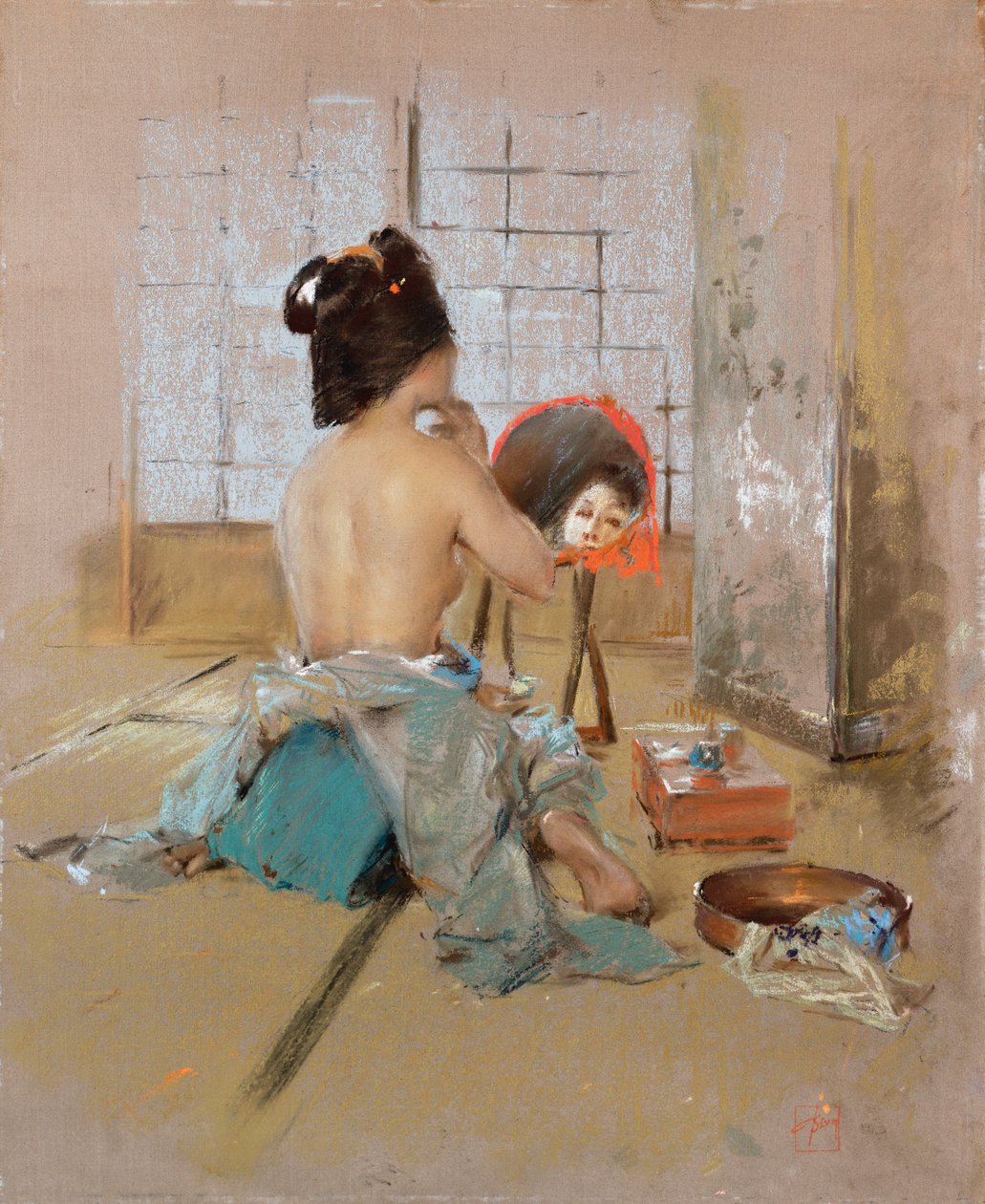 Geisha à sa toilette - Robert Frederick Blum