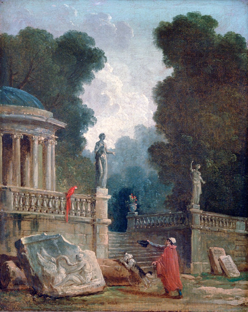 Le mendiant et le perroquet, c1750-1808 - Robert Hubert