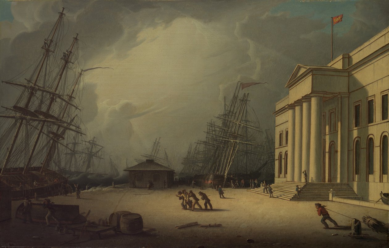 La Douane à Greenock, Écosse, 1828 - Robert Salmon