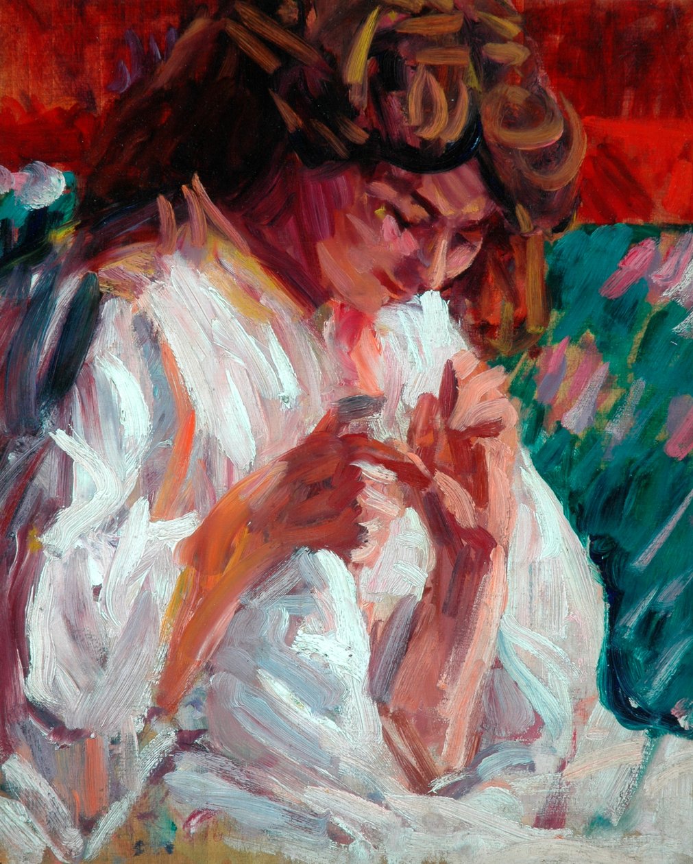 Fille raccommodant, 1901 - Roderic O Conor