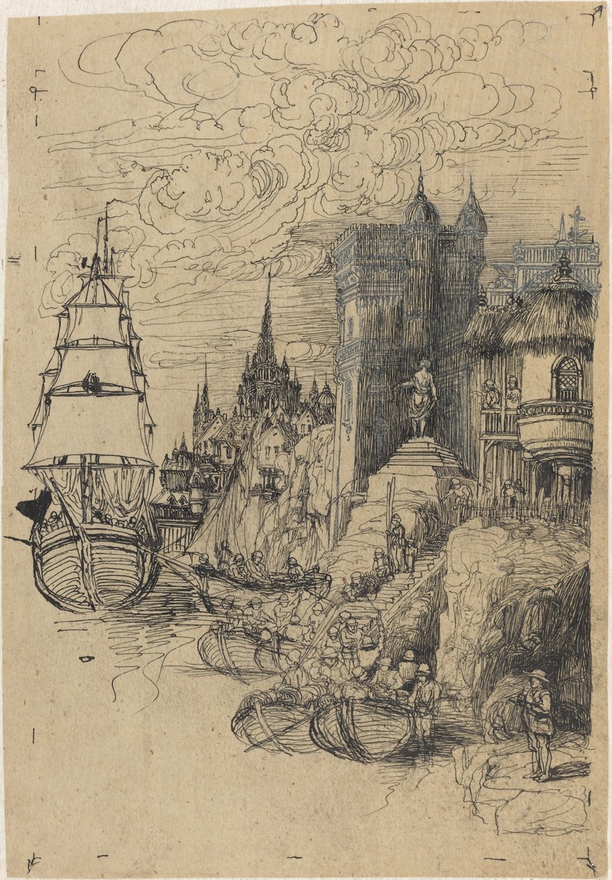 Paysage marin - Rodolphe Bresdin