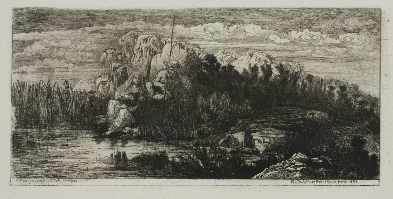 La Sainte Famille avec un bâton - Rodolphe Bresdin
