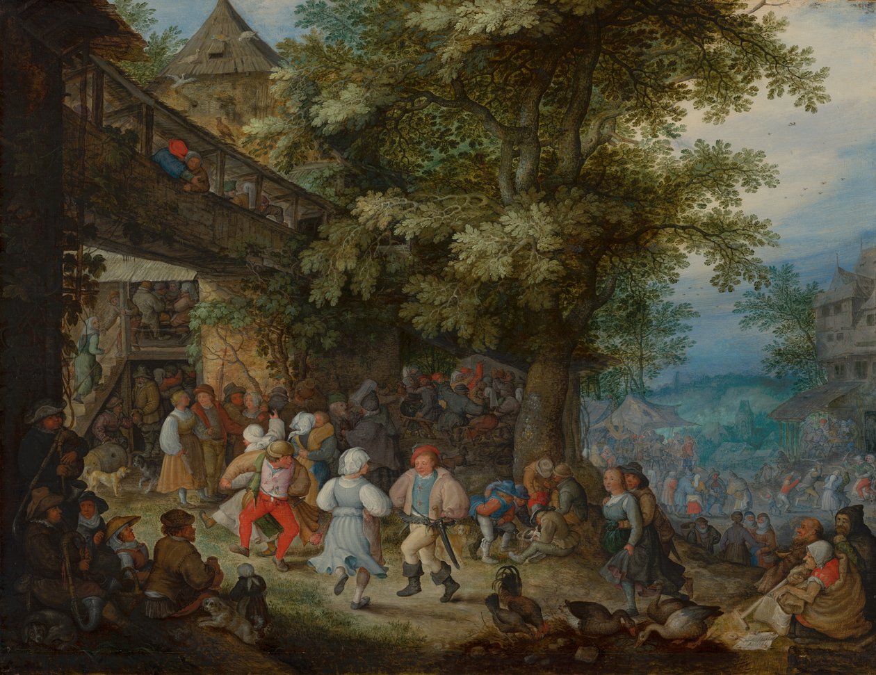 Paysans dansant devant une auberge bohémienne - Roelandt Jacobsz. Savery