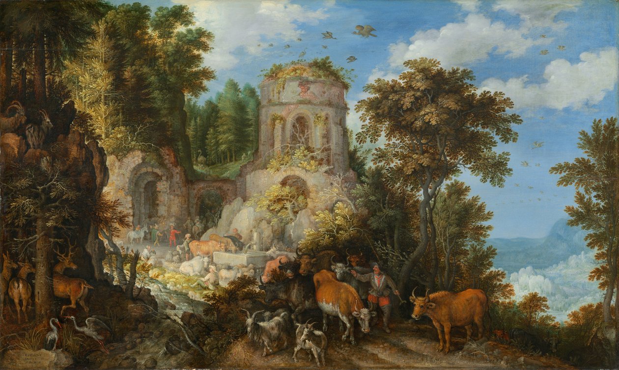 Paysage avec la fuite en Égypte, 1624 - Roelandt Savery