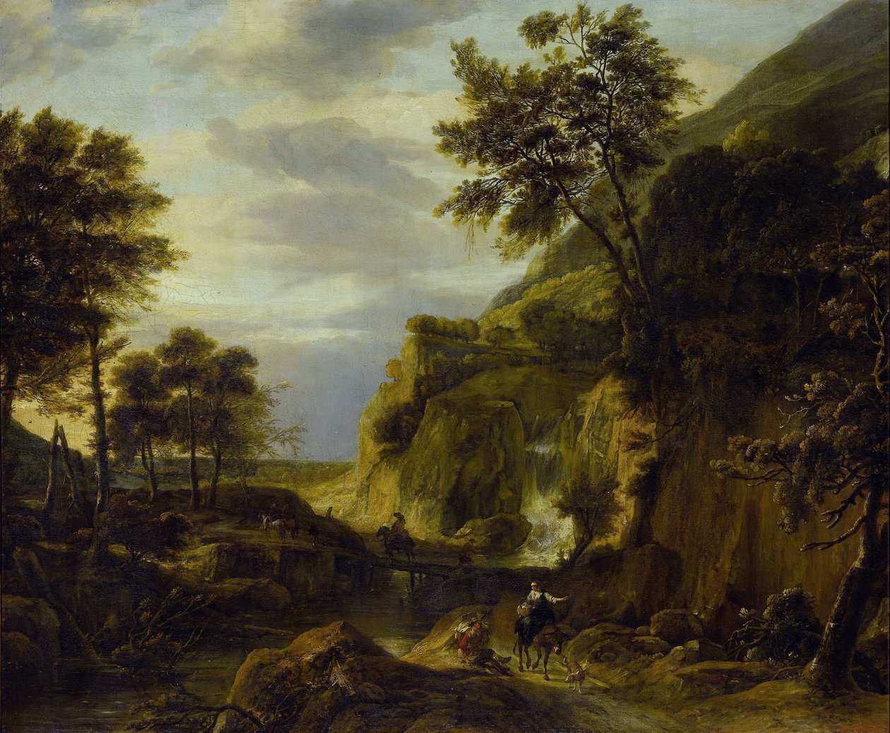 Paysage montagneux avec cascade - Roelant Roghman