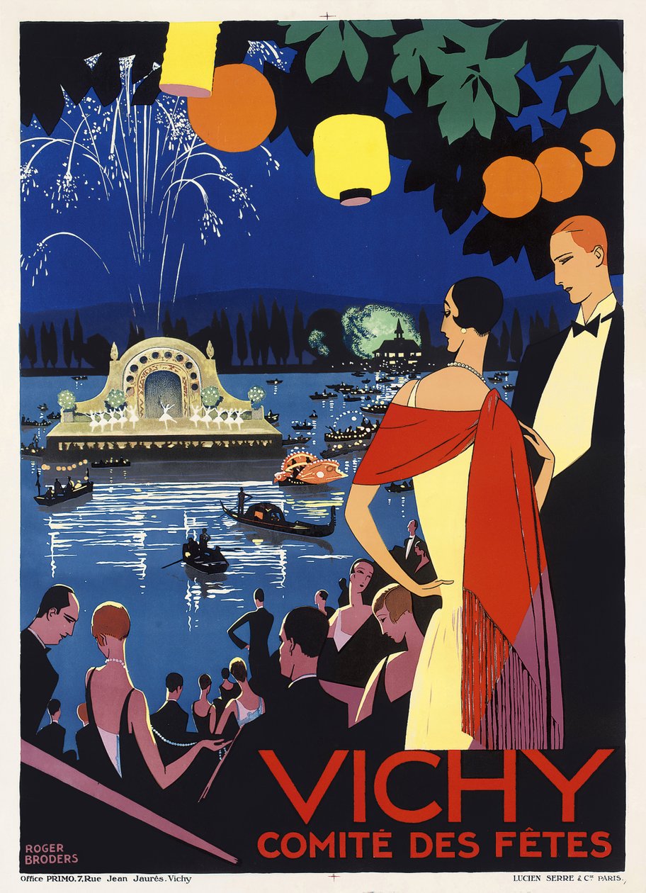 Affiche publicitaire pour Vichy, France, vers 1930 (lithographie en couleurs) - Roger Broders