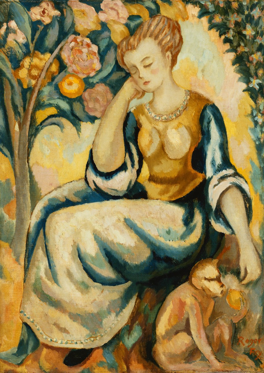 Dame avec un singe, c.1917 - Roger Eliot Fry