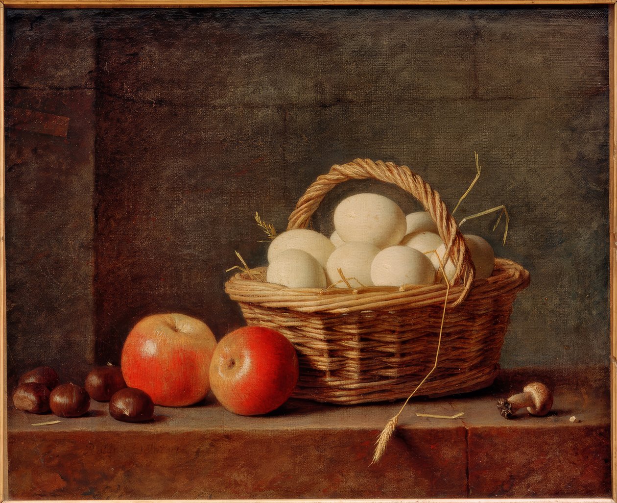 Panier avec des œufs - Roland Delaporte