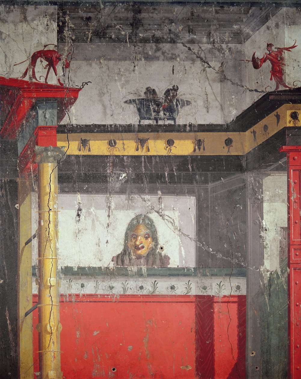 Mur intérieur avec peinture illusionniste, 25 av. J.-C. - 25 apr. J.-C. - Roman