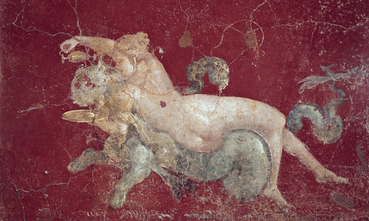 Néréide à califourchon sur un tigre de mer, de Stabies, avant 79 ap. J.-C. - Roman