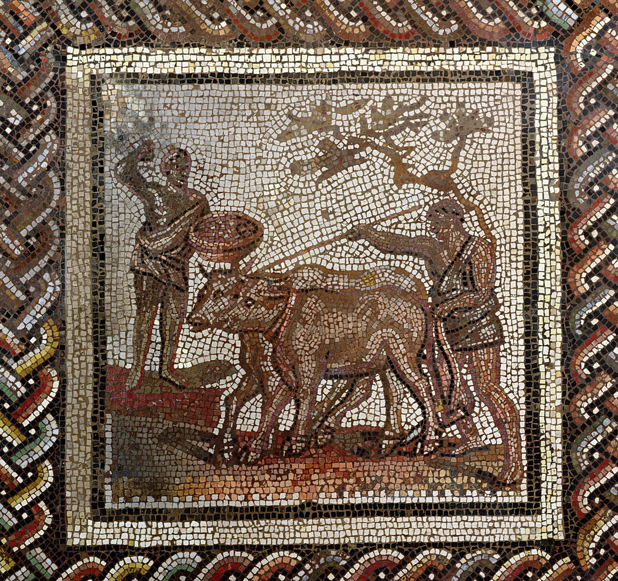 Labourage, de Saint-Romain-en-Gal, Rhône-Alpes, France, IIIe siècle après J.-C. (mosaïque) - Roman