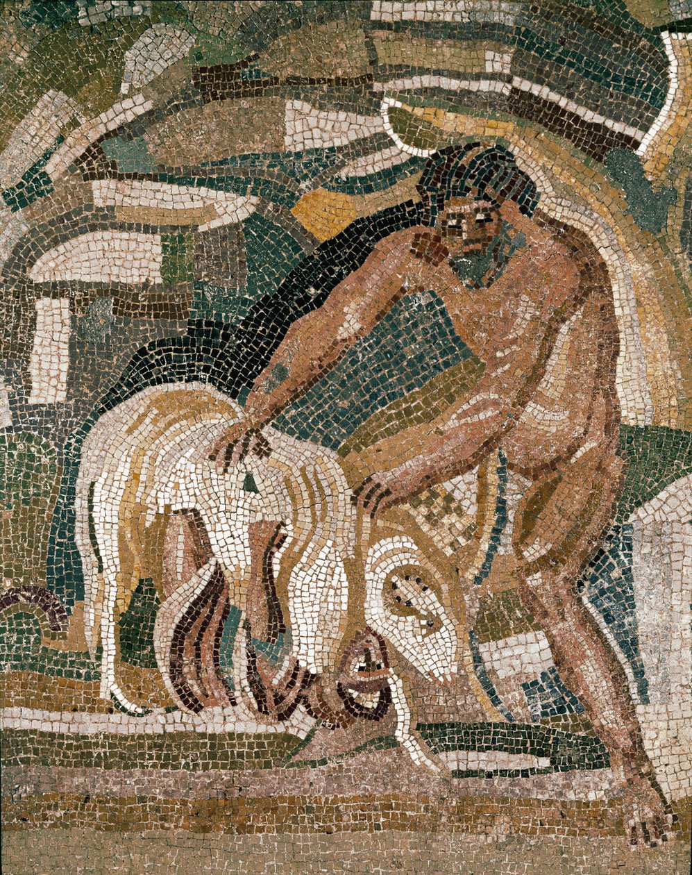 Polyphème cherche Ulysse caché sous les moutons, de la Villa di Baccano - Roman
