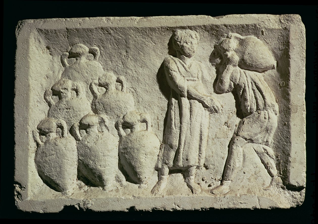 Relief représentant une livraison de vin - Roman