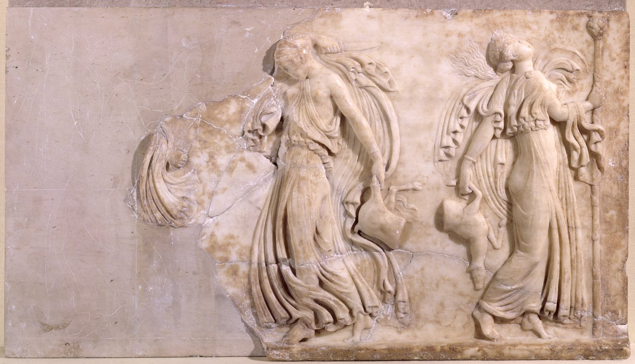 Relief représentant des ménades dansant, de Tunisie (marbre) - Roman