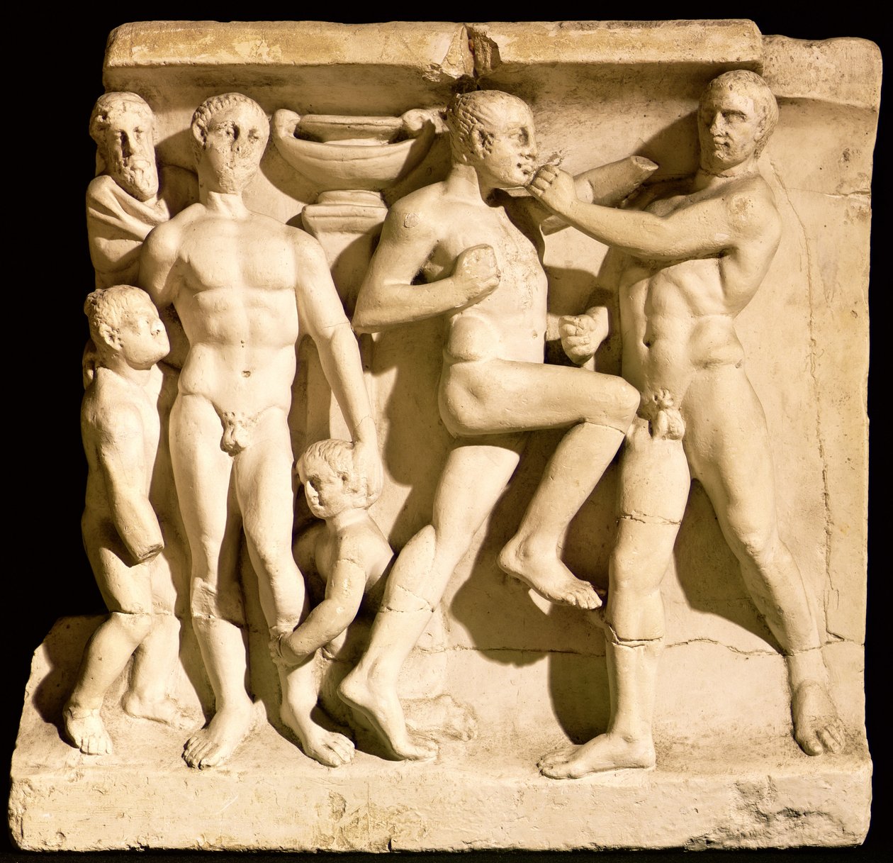 Relief représentant des lutteurs - Roman
