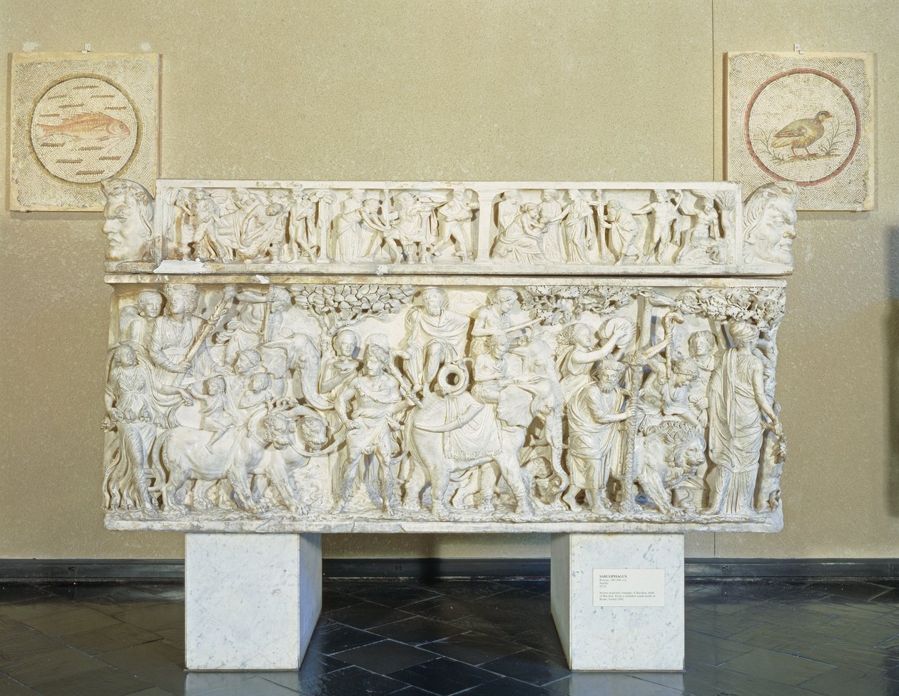 Sarcophage représentant le Triomphe de Dionysos, vers 190 apr. J.-C. - Roman