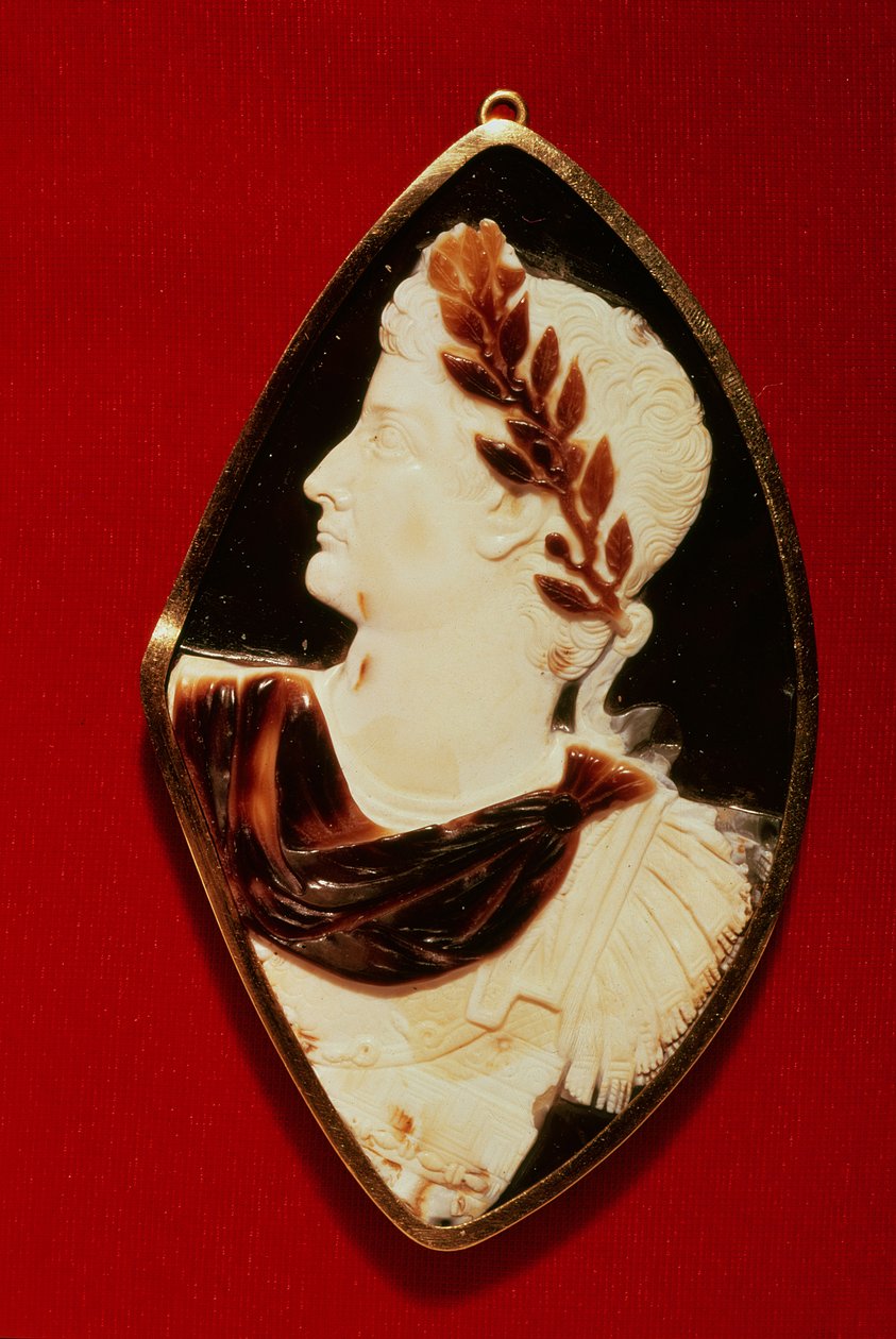 Camée en sardonyx portant le profil de Tibère (Claude Néron) (42 av. J.-C.-37 apr. J.-C.), 1er siècle apr. J.-C. - Roman