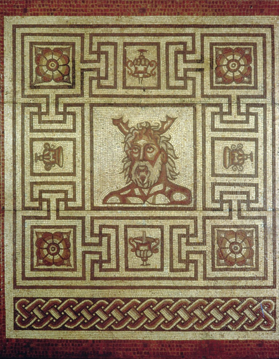 Mosaïque du dieu de la mer, Insula IV Bâtiment 8, c.160-190 AD (mosaïque) - Roman
