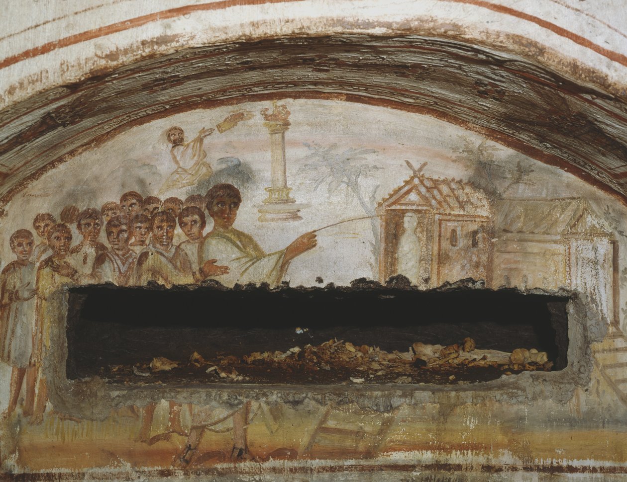 La résurrection de Lazare, catacombes de la Via Latina, Rome - Roman