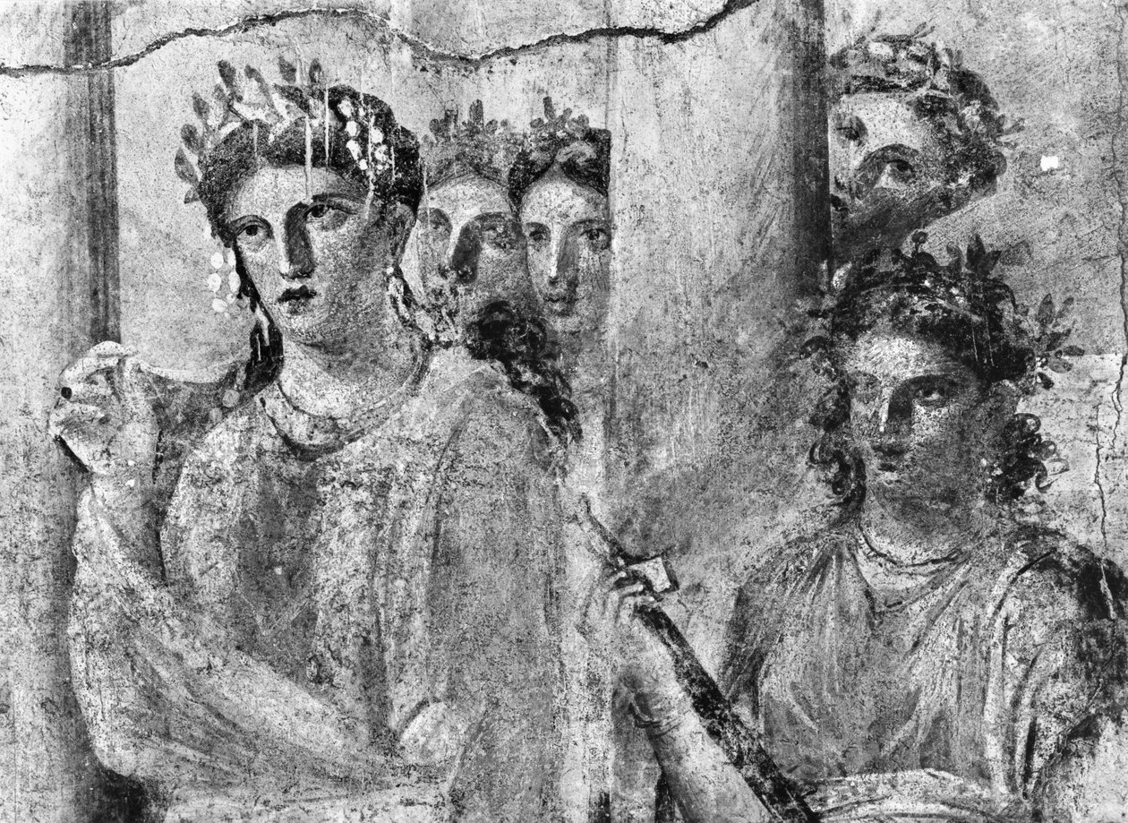 Iphigénie en Tauride, détail, de Pompéi, vers 15 av. J.-C. - 50 apr. J.-C. (détail) - Roman Roman
