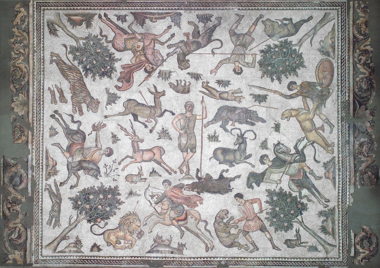 Scène de chasse de Worcester (mosaïque) - Roman Roman