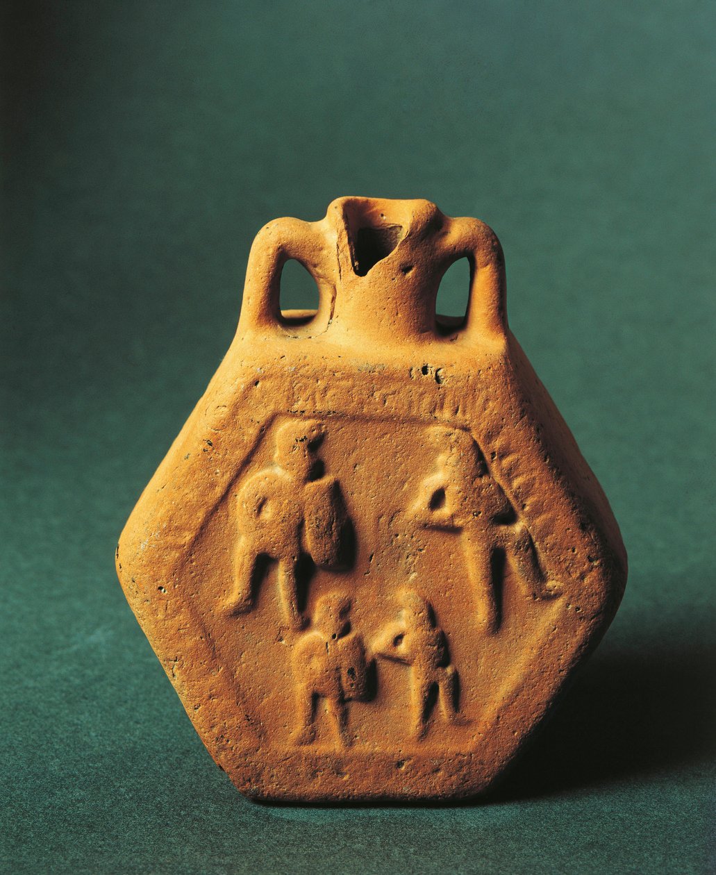 Flasque représentant des gladiateurs, Émilie-Romagne (céramique) - Roman Roman