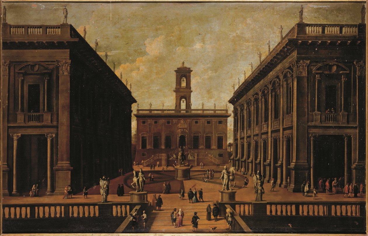 Vue de la Piazza del Campidoglio, Rome - Roman School