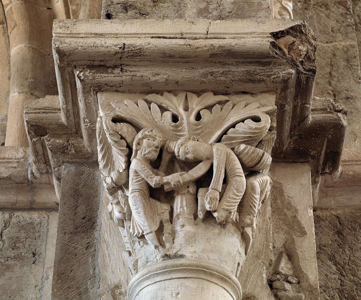 La mort de Caïn (chapiteau sculpté) - Romanesque