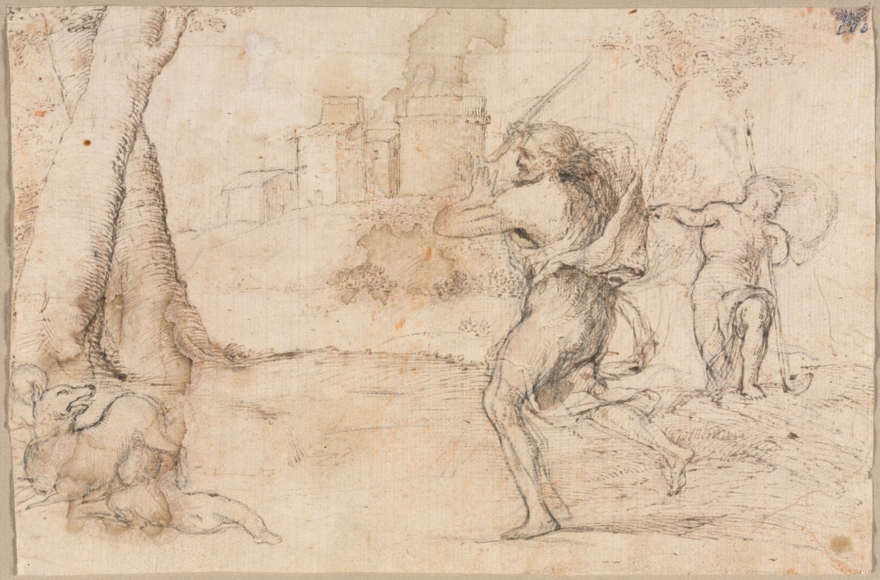 Romulus et Remus trouvés par Faustulus (recto) - Romanino