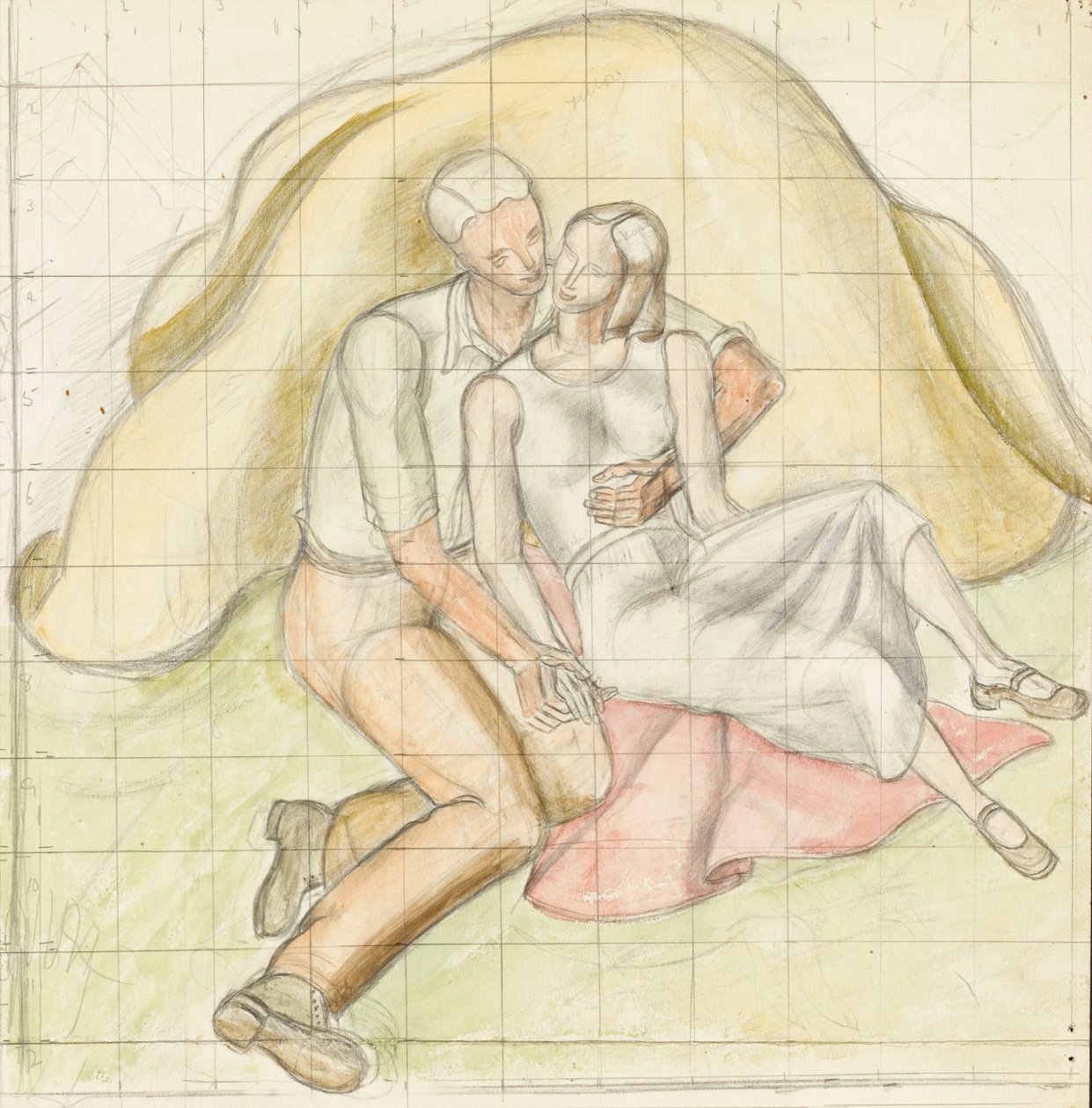 Amoureux, vers 1930 - Rosalie Brill