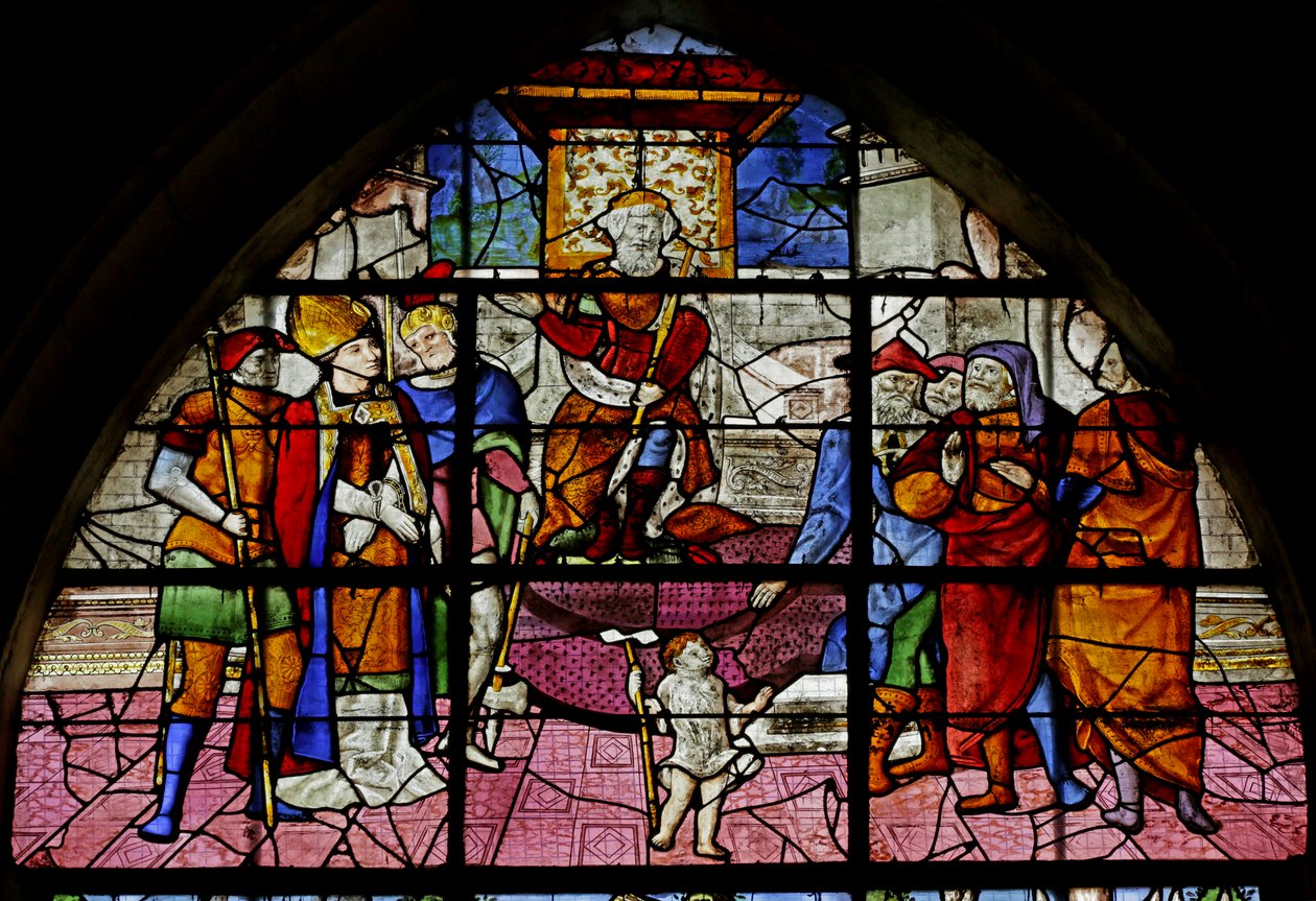Vitrail représentant Saint Denis devant le proconsul Fescennius (détail), 1530-40 - Rouen School
