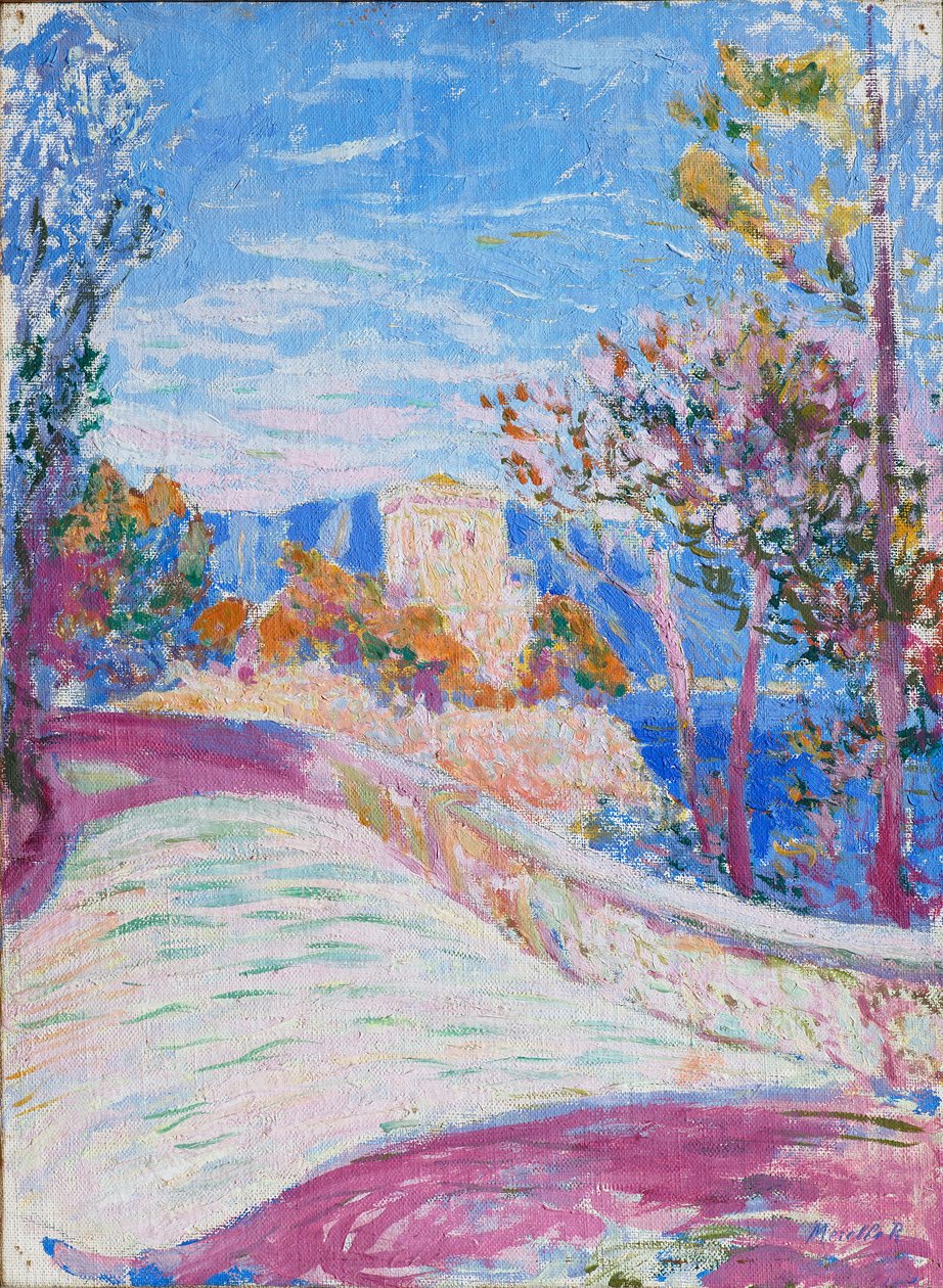 Route et arbres, vers 1915-18 - Rubaldo Merello