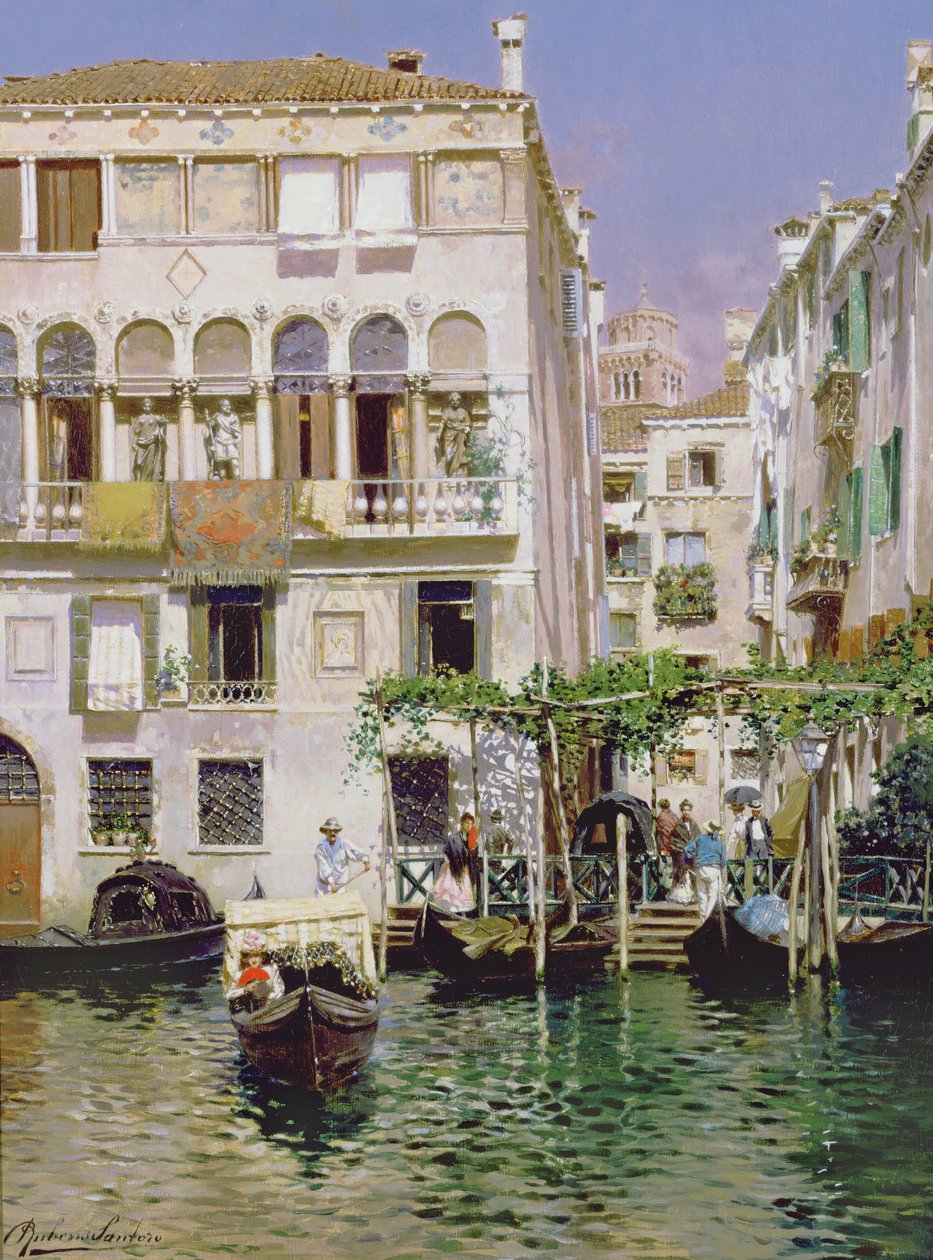 Une scène de canal à Venise - Rubens Santoro
