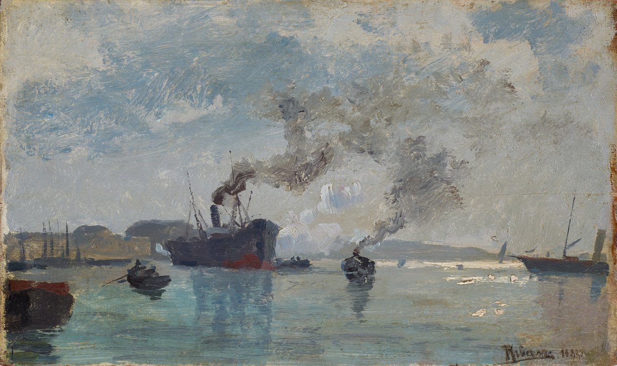 Navires dans le port - Rudolf Ribarz