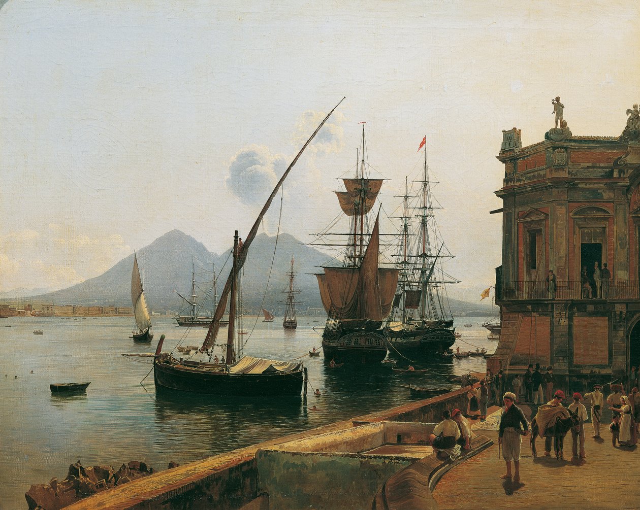 Le port de Naples avec le Vésuve - Rudolf von Alt