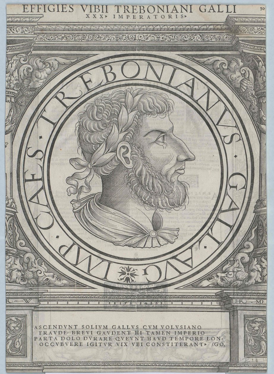Empereur romain Trebonianus Gallus (impression) - Rudolph Wyssenbach