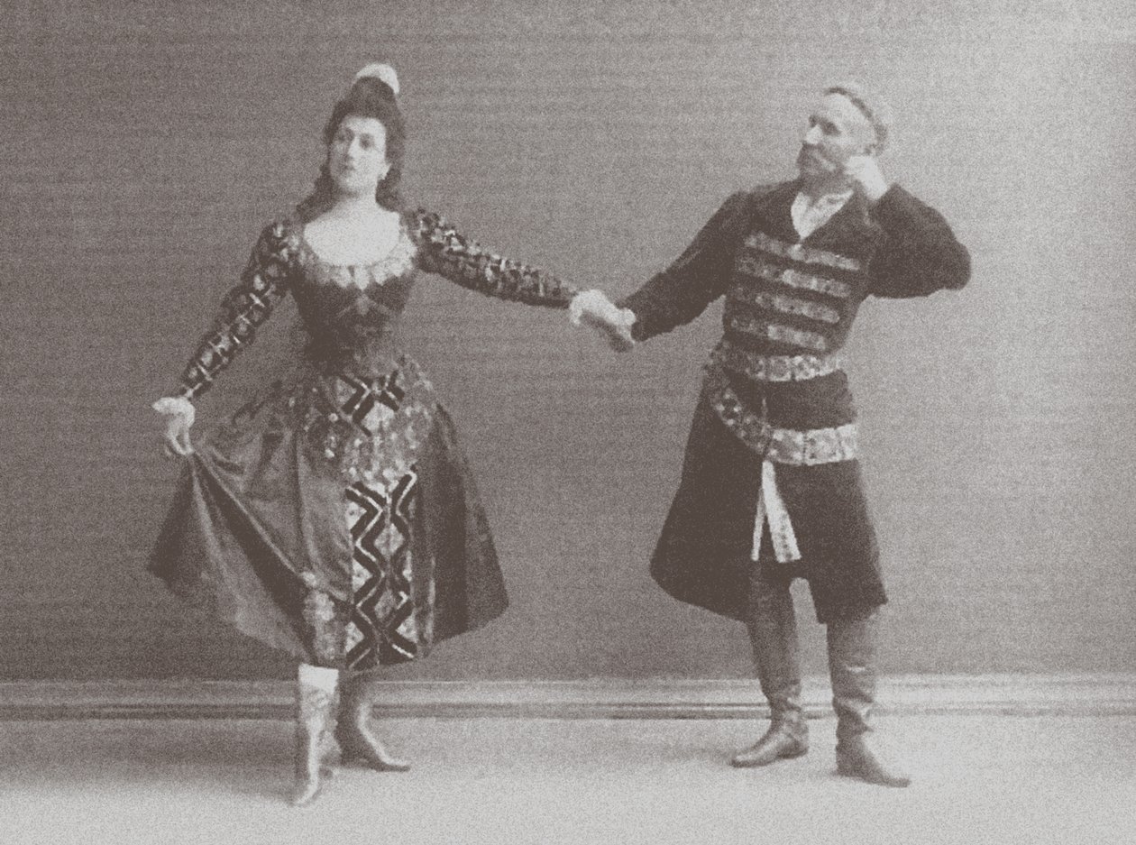 Julia et Felix Kschessinsky dans la mazurka (danse polonaise) dans le Lac des cygnes original d