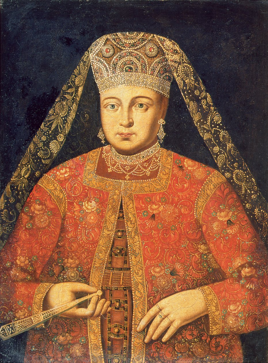 Portrait de la tsarine Marfa Matveyevna (1664-1715) - Russian School