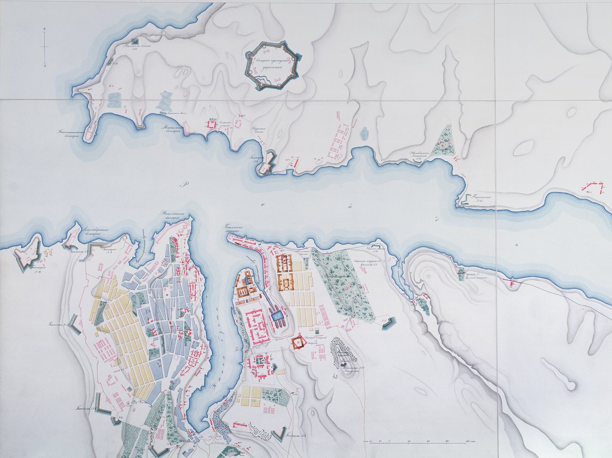 Carte de Sébastopol, 1854 - Russian School
