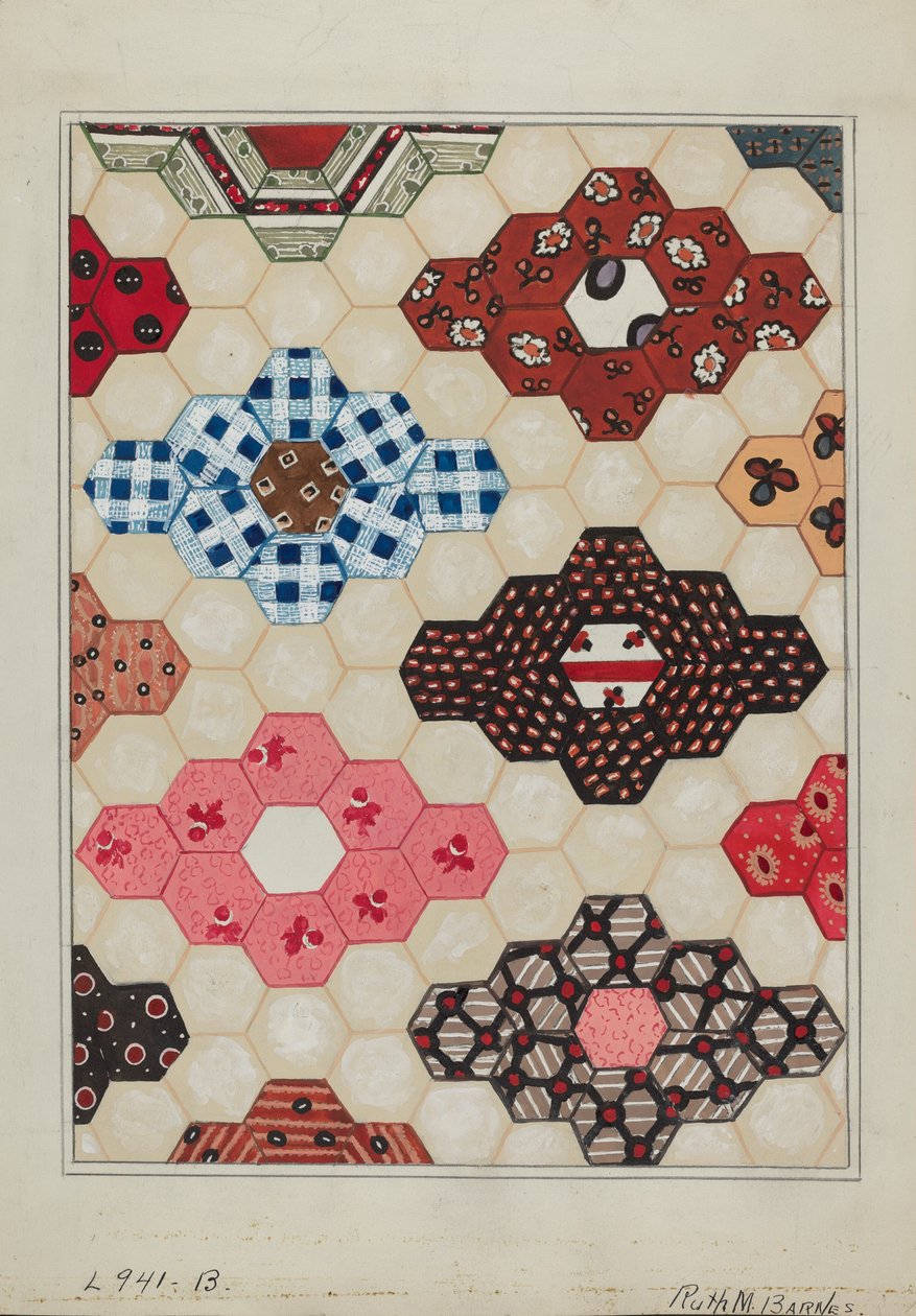Section de quilt 1, vers 1936 - Ruth M Barnes