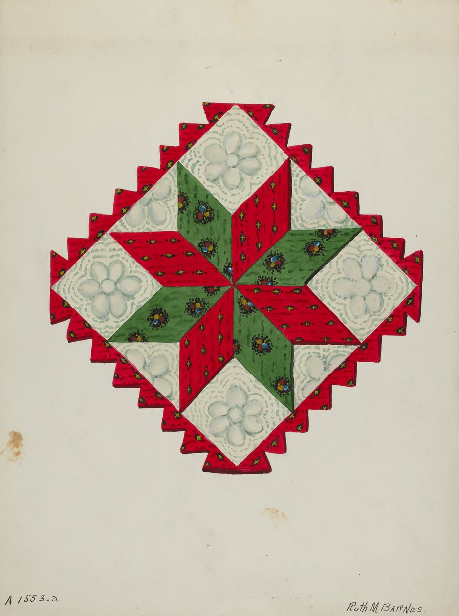 Bloc de courtepointe, vers 1936 - Ruth M Barnes