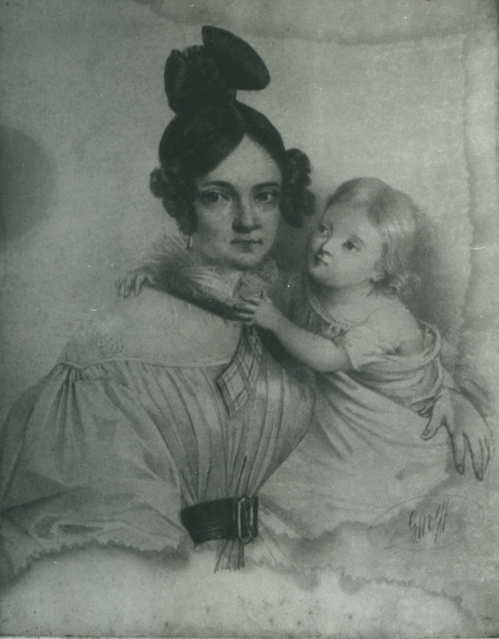 Amelia Załuska z Ogińskich (1805-1858) - Rys. C. Wolff