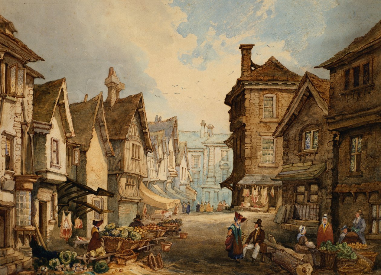 Butchers Row, Coventry, depuis le nord - S.R. Lines
